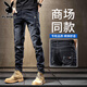 花花公子牛仔褲男新款秋冬季男褲彈力修身小腳工裝韓版潮流百搭男士長(cháng)褲子