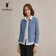 POLOWALK紅色麻花針織開(kāi)衫女秋冬新款保羅女裝新年本命年毛衣開(kāi)衫外套上衣 藍色【新款】 L (165)