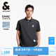 杰克·瓊斯（JACK&JONES）25年春夏季百搭法斗犬刺繡棉質(zhì)彈力翻領(lǐng)商務(wù)休閑短袖polo衫男士 黑砂色E44 XL