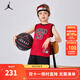 NIKE JORDAN 耐克AJ籃球服套裝23號球衣夏季兒童籃球背心+短褲2件套 正黑色 110 /52 【建議身高98-104cm】