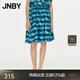 江南布衣（JNBY）夏半身裙女海浪剪影印花裙100%棉松緊腰寬松A字短裙 489/藍綠系組合 M
