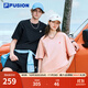 FILA FUSION斐樂(lè )潮牌情侶款男士女士針織短袖衫2025春新品舒適寬松T恤 正黑色-BK XL