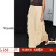 Massimo Dutti新季特惠2025女裝氣質(zhì)優(yōu)雅高級感千金風(fēng)拼布細節半身裙05285504 米黃色 M (38) (170/70A)