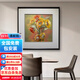 花木喜蘇繡蒸蒸日上向日葵純手工刺繡掛畫(huà)成品客廳臥室餐廳新中式裝飾畫(huà) 蒸蒸日上 75*75 cm(收藏級精品刺繡)