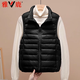 雅鹿輕薄羽絨馬甲女內膽新款短款休閑運動(dòng)秋冬季外穿保暖立領(lǐng)背心外套 黑色 L 100-120斤