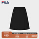 FILA 斐樂(lè )官方女士梭織裙2025秋季新款休閑舒適半身裙及膝裙傘裙 正黑色-BK L 170/70A/L