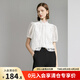 顏域薄荷曼波風(fēng)襯衫2024新款女夏裝蕾絲襯衣假兩件小衫新中式上衣 白色 L/40