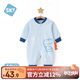 舒貝怡嬰兒衣服新生兒連體衣春秋滿(mǎn)月寶寶哈衣周歲兒童百天爬服淺藍73CM