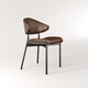 慕苑語(yǔ)樺侘寂風(fēng)餐椅家用輕奢餐桌椅凳子高級感咖啡廳書(shū)桌伊姆斯椅子 伊姆斯椅【咖色坐墊】2把起拍，碳素鋼架+高級納帕皮
