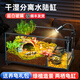 添悅烏龜飼養(yǎng)缸超白玻璃生態(tài)水陸底排水造景烏龜缸蛙蟹專用帶蓋魚缸 40*23.5*22.5cm超白單缸【底排水】
