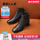 百麗（Belle）優(yōu)雅短筒時(shí)裝靴女商場(chǎng)款顯瘦舒適短靴3LI40DD4預售 黑色 36 (230mm)