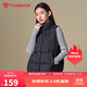 坦博爾羽絨服馬甲女立領(lǐng)寬松短款外搭羽絨背心外套TD336006 黑色 175 