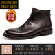 CDGLVCK&LEER意大利風(fēng)品牌馬丁靴男加絨保暖真皮短靴男士中幫皮靴冬季商務(wù)正裝 黑色加絨 40 奢侈品牌
