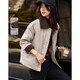 沫晗依美撞色仿羊羔毛拼接休閑棉衣25年冬季新款落肩簡(jiǎn)約短棉服女