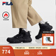 斐樂（FILA）官方男鞋加絨老爹鞋2025冬季新款貓爪6代中幫厚底休閑鞋 黑-BD 42