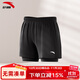 安踏（ANTA）男士雙層泳褲三分褲防尷尬速干透氣短褲沙灘褲戶外泳褲男 黑色2XL