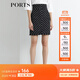 PORTS寶姿  新品商場(chǎng)同款女裝條紋高腰半身裙通勤顯瘦SN8S007HFD014 黑色 M (6)
