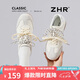 ZHR德訓(xùn)鞋女春秋平底經(jīng)典女鞋百搭雙鞋帶運(yùn)動(dòng)休閑鞋女 BT198米色37
