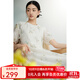 飛鳥(niǎo)和新酒圓領(lǐng)碎花國風(fēng)連衣裙女短袖夏季寬松新中式女裙 滿(mǎn)幅圖案米白HPA03 S