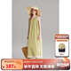 ELLE KIDS童裝 度假風(fēng)無(wú)袖掛脖連衣裙女童夏季新款森系大裙擺裙子 咸菜綠 150