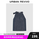 UR2025春季新款女裝復(fù)古休閑蝴蝶結(jié)無(wú)袖牛仔襯衫UYU850007