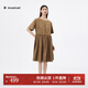 播優(yōu)雅輕奢連衣裙女25夏季新款褶皺圓領(lǐng)氣質(zhì)連衣裙DDS2LD5909 R50彌褐 S