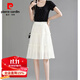皮爾卡丹（pierre cardin）白色春夏半身裙2025小個(gè)子高腰新款蛋糕百搭顯瘦中長(cháng)款裙子中長(cháng)裙 白色荷葉邊 M 建議85-100斤