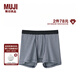 無(wú)印良品（MUJI）男式 萊賽爾 前開(kāi)口 平角內褲 褲頭四角褲男士男生男款 深藏青色條紋 3A L (175/88A)