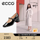 愛步（ECCO）七夕禮物 瑪麗珍鞋女鞋 25年倪妮同款高跟鞋淺口單鞋 型塑290963 黑色29096301001 39