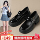 ZHR瑪麗珍鞋女學(xué)院風(fēng)JK粗跟小皮鞋女甜美搭扣淺口女鞋 AY132黑色 36