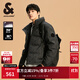 杰克·瓊斯（JACK&JONES）25年冬季新款男裝羽絨服男士潮流老花滿(mǎn)印短款保暖立領(lǐng)鴨絨服外套 E44黑砂色 預售11月10日左右發(fā)貨 M 175