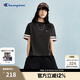 Champion冠軍短袖女2025春季新款拼接撞色美式復古風(fēng)T恤潮牌寬松 水墨黑 M