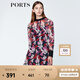 PORTS寶姿  新品商場同款連衣裙女裝撞色印花連衣裙SN8D010HPP021 粉黑紅 S (4)