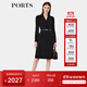 PORTS寶姿女裝秋季新款優(yōu)雅商務(wù)風(fēng)造型百褶袖拼接收腰連 黑色 M (6)