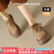 ZHR頭層牛皮樂福鞋女復(fù)古厚底英倫單鞋女美拉德風(fēng)女鞋 S121 黃色 36 