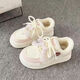 奶fufu棉鞋小白鞋女可愛(ài)小眾百搭休閑運動(dòng)板鞋2025新款加絨面包鞋 米粉 （加絨款超暖和） 38 （關(guān)注店鋪優(yōu)先發(fā)貨）