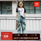 little MO&Co.童裝夏裝男童女童純棉牛仔褲背帶褲兒童連體褲褲子 牛仔藍(lán)色2 150 150/61