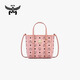 MCM 官旗TONI迷你桃花粉菜籃子購物袋手提包通勤女包 桃花粉 迷你