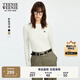 Teenie Weenie小熊女裝T恤2025秋季新款簡(jiǎn)約時(shí)尚刺繡圓領(lǐng)長(cháng)袖上衣 象牙白 M