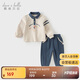 戴維貝拉男童運動(dòng)套裝秋裝兒童polo衫褲子兩件套寶寶衣服