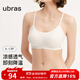 ubras無(wú)尺碼輕薄透氣華夫格吊帶細肩帶不悶汗內衣女文胸罩無(wú)鋼圈 【文胸】燕麥奶色 均碼 背勾款-(100-130斤)