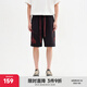 CHINISM【商場(chǎng)同款】CH赤塵撞色刺繡純棉休閑短褲男士夏季運(yùn)動(dòng)五分褲做舊 水洗黑 L