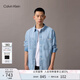 Calvin KleinJeans25春夏男士經典美式復古風ck純棉淺藍色寬松牛仔襯衫4RAB700