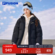 FILA FUSION斐樂(lè )潮牌羽絨服女冬季情侶時(shí)尚保暖外套男女 正黑色-T11U416901FBK 預售 XL 180/100A/XL