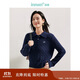 茵曼老錢(qián)風(fēng)POLO領(lǐng)洋氣針織衫秋冬女裝打底長(cháng)袖毛衣上衣 寶藍色 XL 
