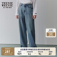 Teenie Weenie小熊女裝秋季美式休閑風(fēng)寬松直筒簡(jiǎn)約時(shí)尚牛仔褲長(cháng)褲 淺藍色 L (170)