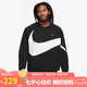 耐克NIKE男子梭織衛(wèi)衣/套頭衫寬松SWOOSH 梭織衛(wèi)衣DX0661-010黑白2XL