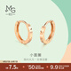 周生生小耳圈耳釘 薄荷系列18K彩金基礎(chǔ)素圈耳環(huán) 91978E定價