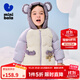 迷你巴拉冬新款男女童插肩袖連帽羽絨服寶寶厚款保暖外套 粉紫70013 90
