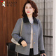 啄木鳥(niǎo)媽媽春秋時(shí)尚外套2026新款洋氣中老年女裝國風(fēng)氣質(zhì)高貴雙面呢衣服 灰色 2XL 建議105-120斤